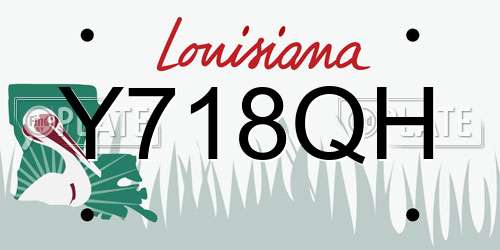 Y718QH Louisiana License Plate