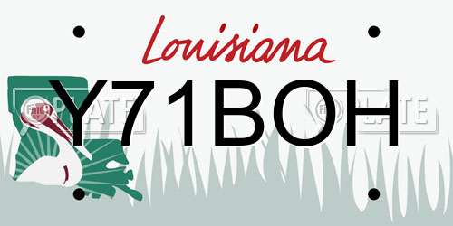 Y71BOH Louisiana License Plate