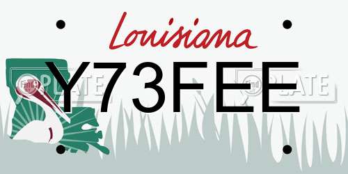 Y73FEE Louisiana License Plate