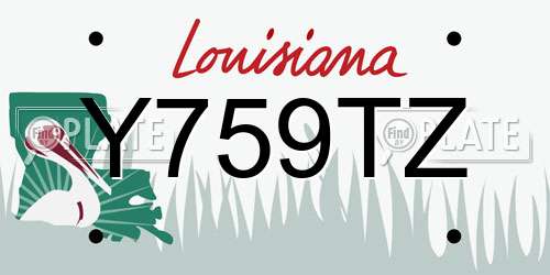 Y759TZ Louisiana License Plate
