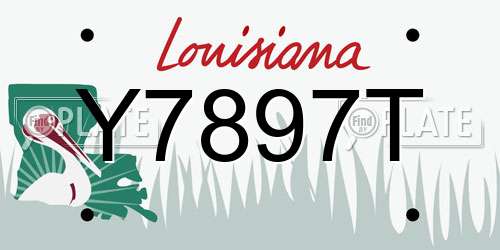 Y7897T Louisiana License Plate