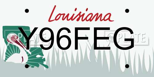 Y96FEG Louisiana License Plate