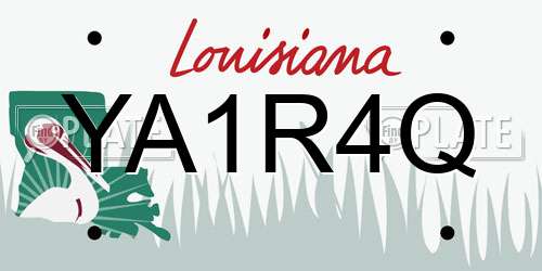 YA1R4Q Louisiana License Plate