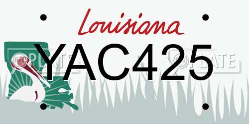 YAC425 Louisiana License Plate