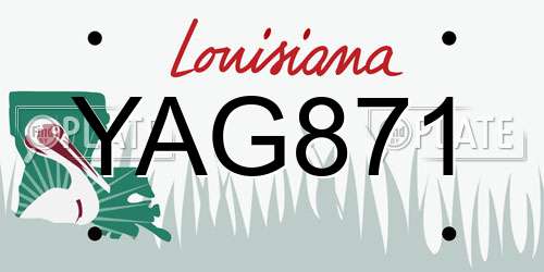 YAG871 Louisiana License Plate