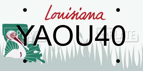 YAOU40 Louisiana License Plate