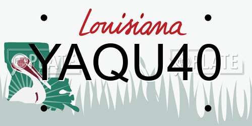YAQU40 Louisiana License Plate
