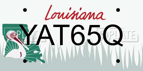 YAT65Q Louisiana License Plate