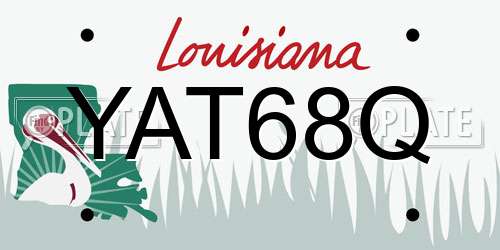 YAT68Q Louisiana License Plate
