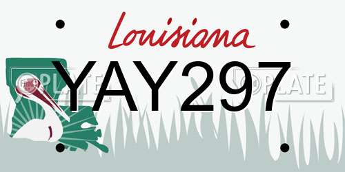 YAY297 Louisiana License Plate