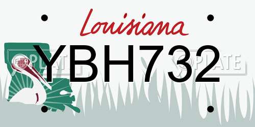 YBH732 Louisiana License Plate