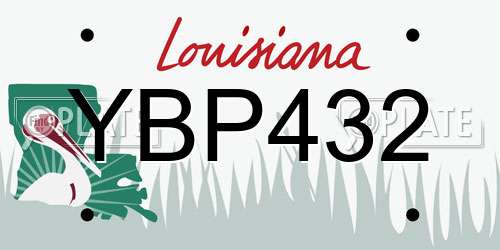 YBP432 Louisiana License Plate