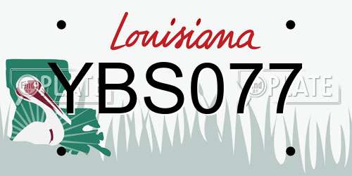 YBS077 Louisiana License Plate