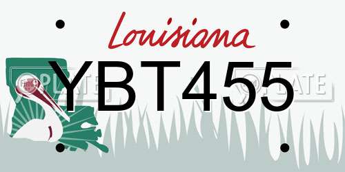 YBT455 Louisiana License Plate