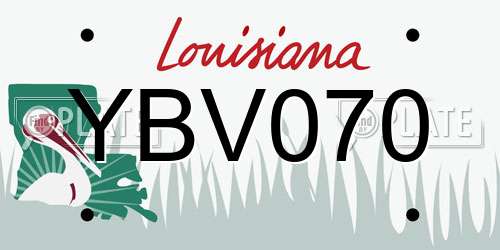 YBV070 Louisiana License Plate