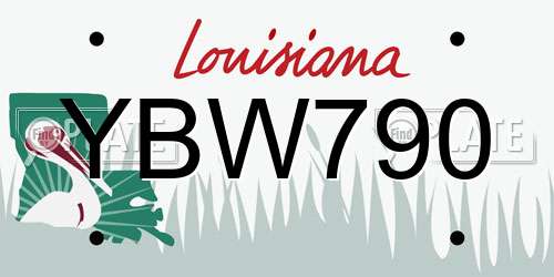 YBW790 Louisiana License Plate