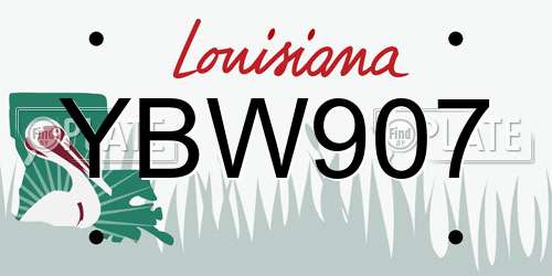 YBW907 Louisiana License Plate