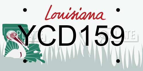 YCD159 Louisiana License Plate