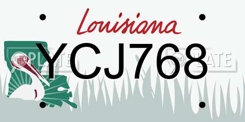 YCJ768 Louisiana License Plate