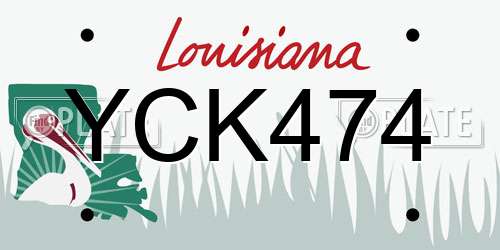 YCK474 Louisiana License Plate
