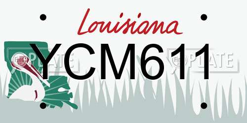 YCM611 Louisiana License Plate