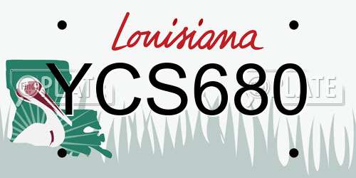 YCS680 Louisiana License Plate