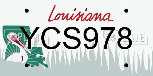 YCS978 Louisiana License Plate