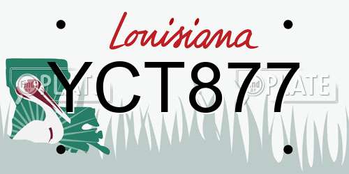 YCT877 Louisiana License Plate