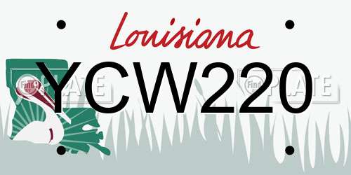 YCW220 Louisiana License Plate
