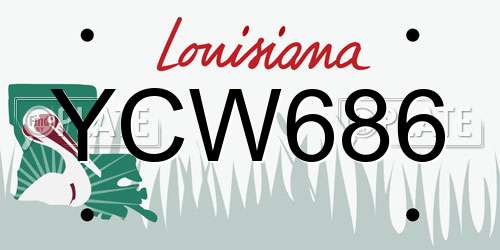 YCW686 Louisiana License Plate