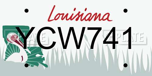 YCW741 Louisiana License Plate