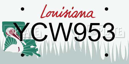 YCW953 Louisiana License Plate