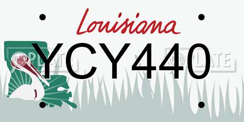 YCY440 Louisiana License Plate