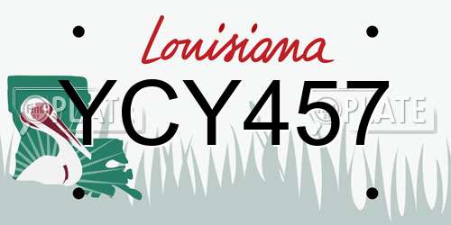 YCY457 Louisiana License Plate