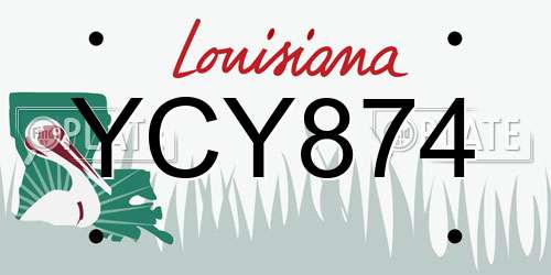YCY874 Louisiana License Plate