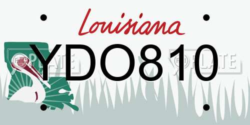 YDO810 Louisiana License Plate