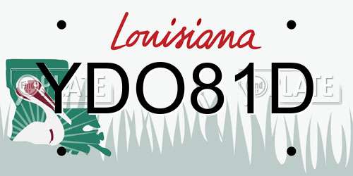 YDO81D Louisiana License Plate