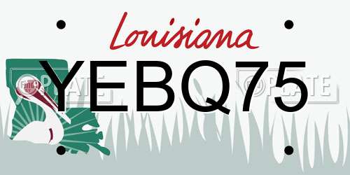 YEBQ75 Louisiana License Plate