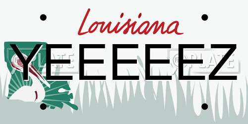 YEEEEEZ Louisiana License Plate