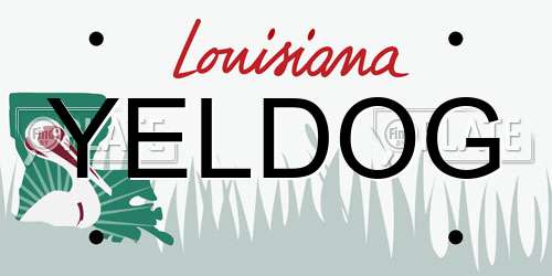 YELDOG Louisiana License Plate