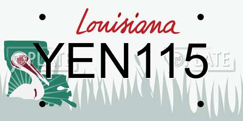 YEN115 Louisiana License Plate