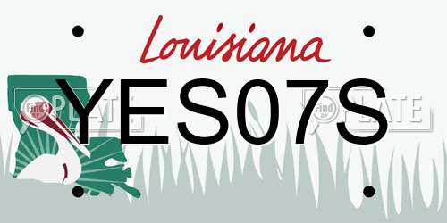 YES07S Louisiana License Plate