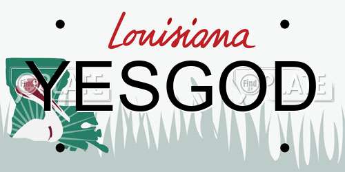 YESGOD Louisiana License Plate