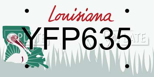 YFP635 Louisiana License Plate