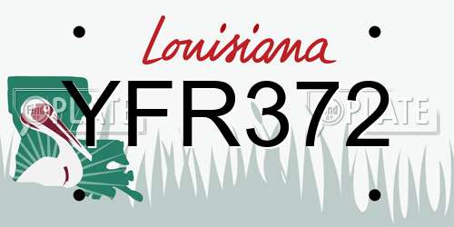 YFR372 Louisiana License Plate