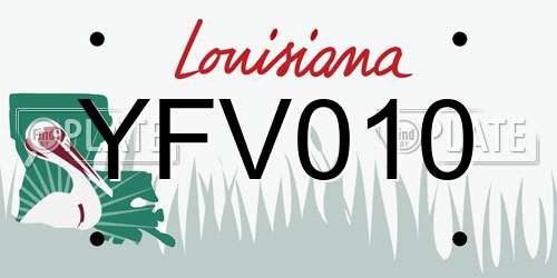 YFV010 Louisiana License Plate