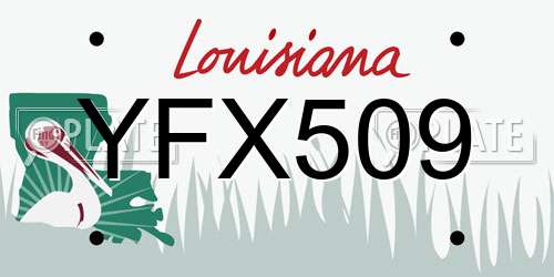 YFX509 Louisiana License Plate
