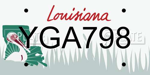 YGA798 Louisiana License Plate