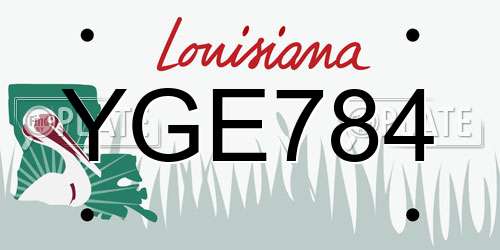 YGE784 Louisiana License Plate