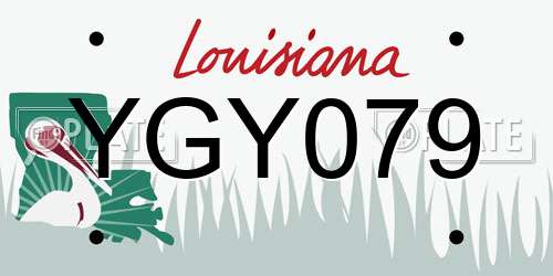 YGY079 Louisiana License Plate